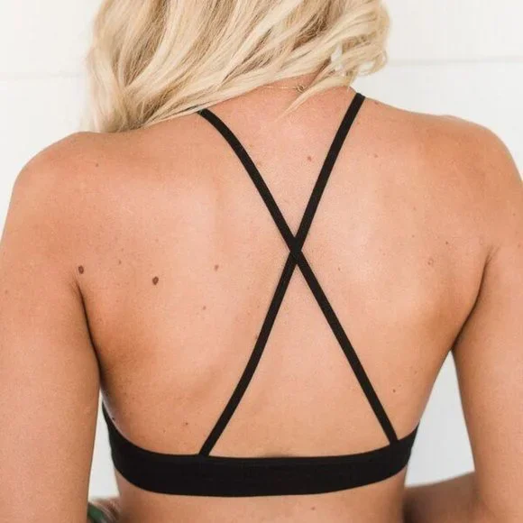 THREE BIRD NEST BUNDLE: crochet high neck bralette and grey low cut tee - size L - Picture 2 of 5